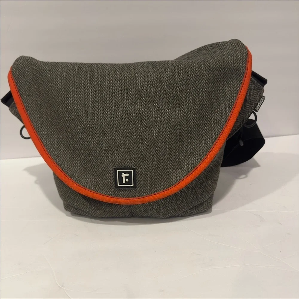 Rickshaw Bagworks iPad 2 Messenger Crossbody Bag with Orange Trim